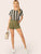 Keyhole Back Colorblock Striped Top