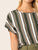 Keyhole Back Colorblock Striped Top