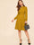 Keyhole Neck Covered Button Detail Dress