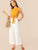 Button Front Wide Leg Crinkle Pants
