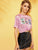 Drink Print Metallic Tee
