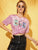 Drink Print Metallic Tee