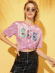 Drink Print Metallic Tee