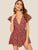 Plunging Neck Ditsy Floral Wrap Romper