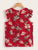 Allover Botanical Print Ruffle Trim Top