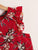 Allover Botanical Print Ruffle Trim Top