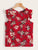 Allover Botanical Print Ruffle Trim Top