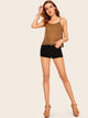 Scallop Edge Laser Cut Suede Cami Top