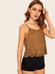 Scallop Edge Laser Cut Suede Cami Top
