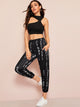 Chinese Character Print Pants