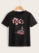 Perfume And Floral Print Tee