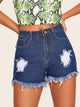 Raw Hem Denim Shorts