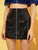 PU Leather Zip Detail Skirt