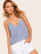 Striped and Confetti Heart Print Cami Top