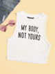 Neon Lime Slogan Print Crop Tank Top