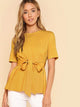 SHEIN Neon Lime Keyhole Back Belted Top
