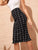 Split Back Ruffle Hem Grid Skirt