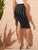 Split Back Ruffle Hem Grid Skirt