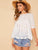 Scallop Hem Schiffy Eyelet Smock Blouse