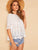 Scallop Hem Schiffy Eyelet Smock Blouse