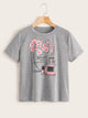 Perfume And Floral Print Tee
