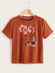 Perfume And Floral Print Tee