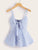 Striped Tie Front Shirred Back Cami Top