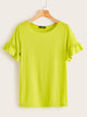 Frill Sleeve Solid Tee