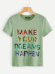 Sequin Slogan Short Sleeve T-shirt