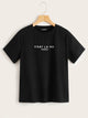 Slogan Print Short Sleeve Tee