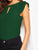 V-cut Neck Layer Cuff Keyhole Back Blouse