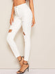 Cut Out Knee Ripped Jeans