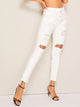 Cut Out Knee Ripped Jeans