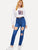 Contrast Stitch Ripped Jeans