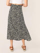 Ditsy Floral Print Button Front Skirt