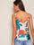 Double V-neck Tropical Print Cami Top