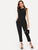 Contrast Lace Cuff Pleated Jumpsuit