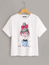 Letter & Girl Print Tee