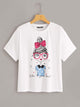 Letter & Girl Print Tee