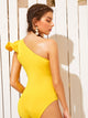Solid One Shoulder Bodysuit