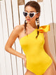 Solid One Shoulder Bodysuit