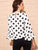 Keyhole Back Bell Sleeve Polka Dot Blouse