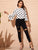 Keyhole Back Bell Sleeve Polka Dot Blouse