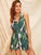 Crisscross Tie Back Tassel Drawstring Tropical Romper