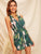 Crisscross Tie Back Tassel Drawstring Tropical Romper