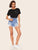Letter Print Short Sleeve Top
