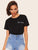 Letter Print Short Sleeve Top