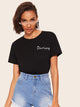 Letter Print Short Sleeve Top