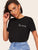 Letter Print Short Sleeve Top
