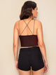 Crisscross Back Glitter Crop Top